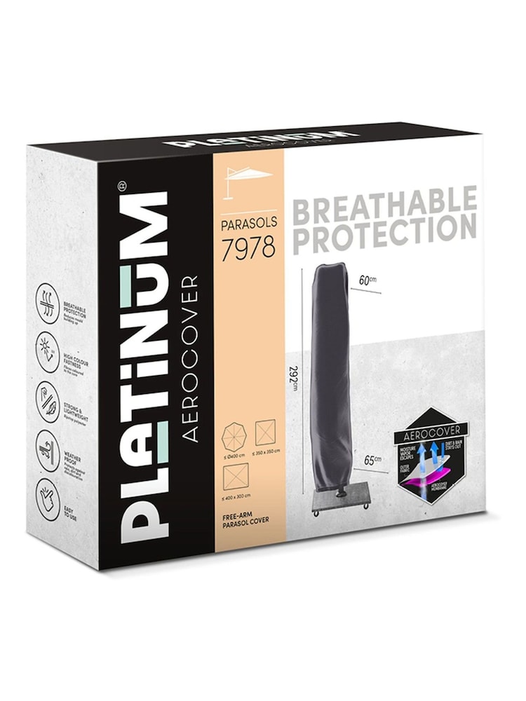 Pacific Anthracite Free Arm Garden Parasol Aerocover - Image 1 of 4
