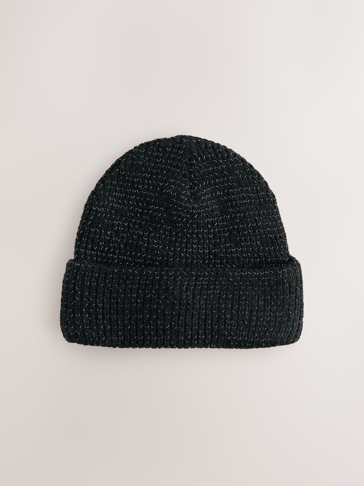 Black Reflective Beanie (5-16yrs) - Image 1 of 3 Black Reflective Beanie (5-16yrs) - Image 1 of 3