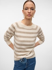 VERO MODA Cream Round Neck Soft Touch Cosy Knitted Jumper - Image 1 of 5