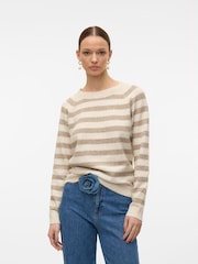 VERO MODA Cream Round Neck Soft Touch Cosy Knitted Jumper - Image 3 of 5