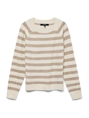 VERO MODA Cream Round Neck Soft Touch Cosy Knitted Jumper - Image 5 of 5