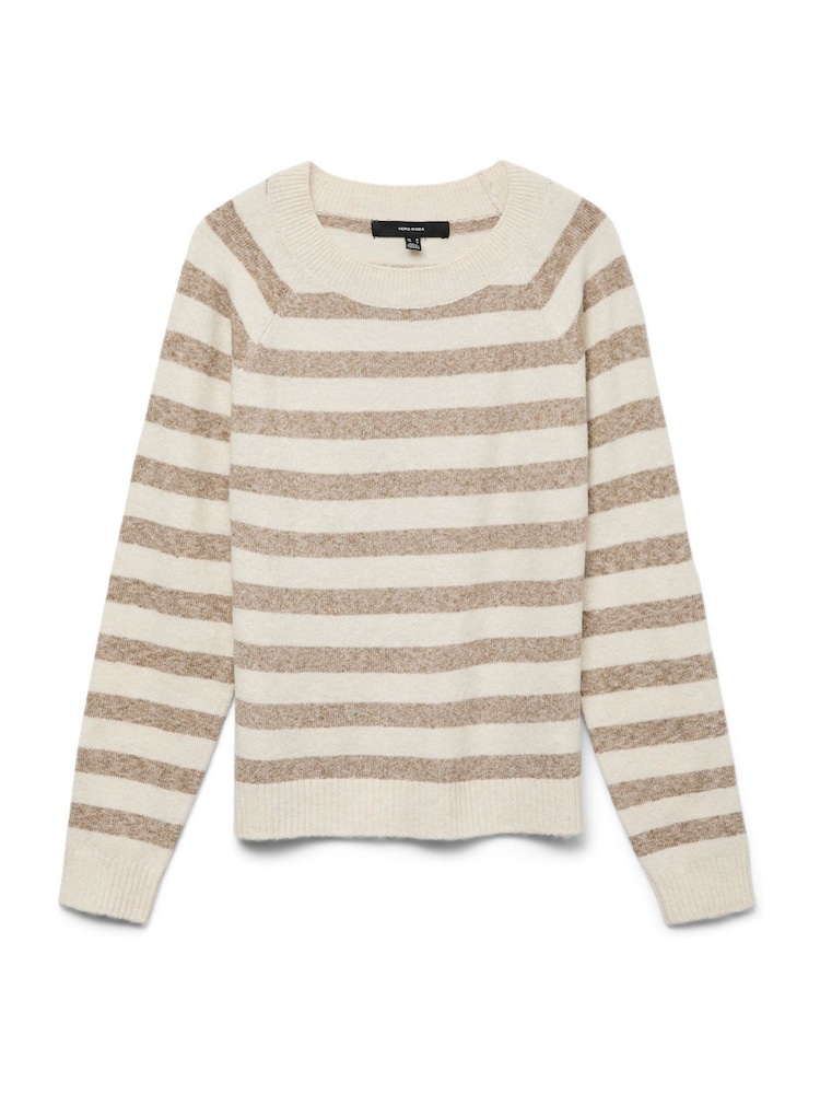 VERO MODA Cream Round Neck Soft Touch Cosy Knitted Jumper - Image 5 of 5