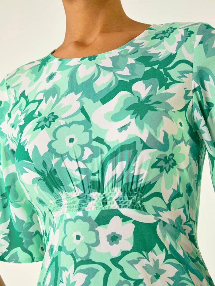 Roman Floral Print Angel Sleeve Midi Dress - Imagen 6 de 6 Roman Floral Print Angel Sleeve Midi Dress - Imagen 6 de 6