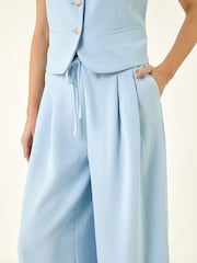 Roman Blue Fluid Tie Front Smart Trousers - Image 5 of 5