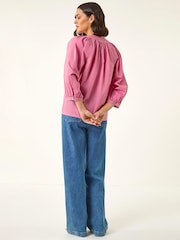 Rosa - Roman Stitch Detail Tie Front Top - Imagen 3 de 5