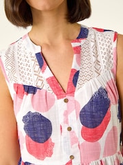 Roman Pink Spot Trim Smock Dress - Image 5 of 5