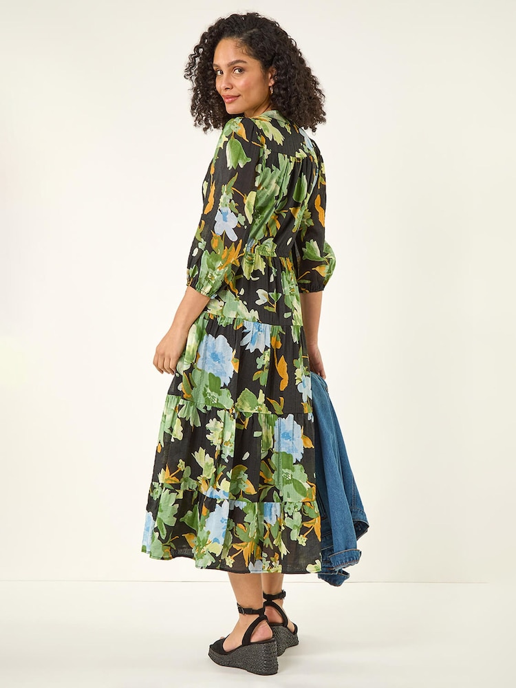 Roman Floral Tiered Button Midi Dress - Bild 2 von 5 Roman Floral Tiered Button Midi Dress - Bild 2 von 5