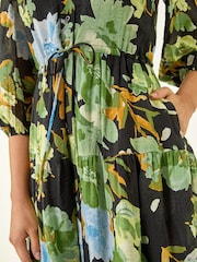 Roman Floral Tiered Button Midi Dress - Bild 5 von 5