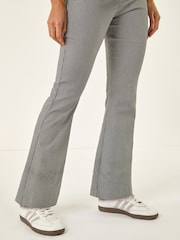 Roman Black Dogtooth Stretch Wide Leg Trousers - Image 5 of 5