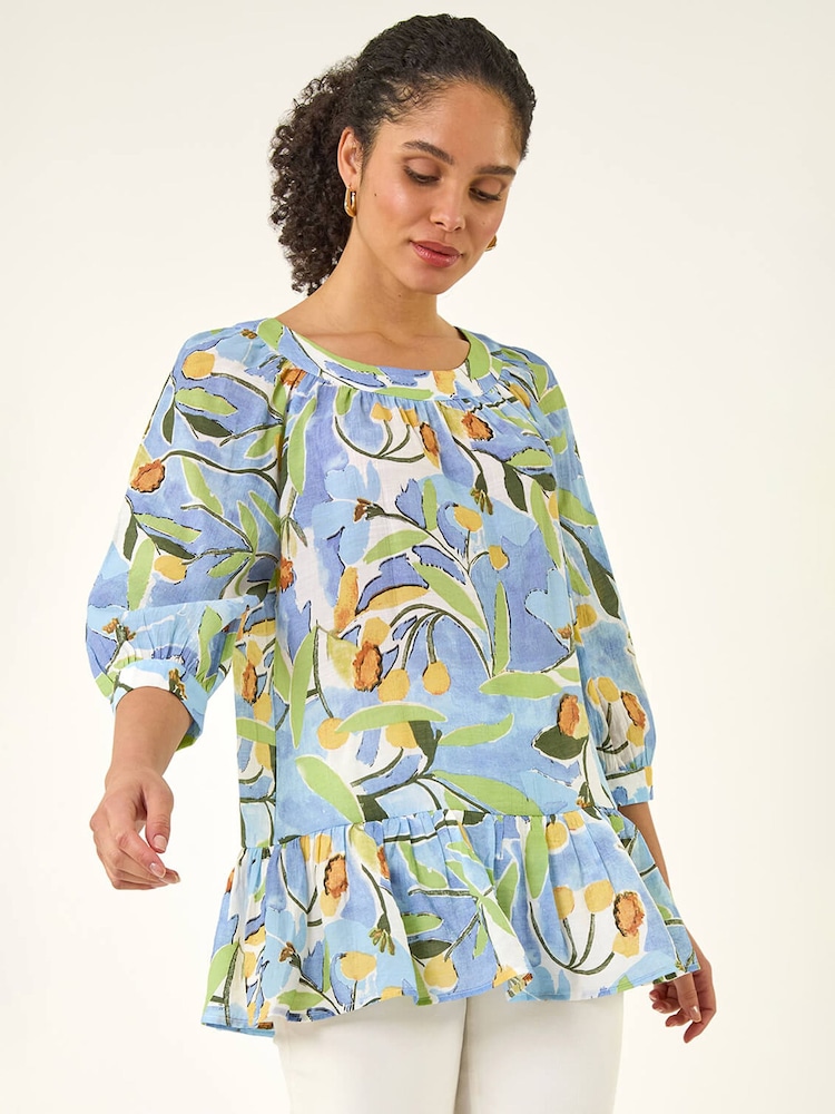 Bluză tip tunică cu imprimeu frunze Roman - Imaginea 1 din 5 Bluză tip tunică cu imprimeu frunze Roman - Imaginea 1 din 5