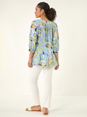 Bluză tip tunică cu imprimeu frunze Roman - Imaginea 2 din 5