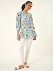 Bluză tip tunică cu imprimeu frunze Roman - Imaginea 3 din 5