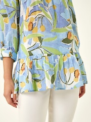 Bluză tip tunică cu imprimeu frunze Roman - Imaginea 5 din 5