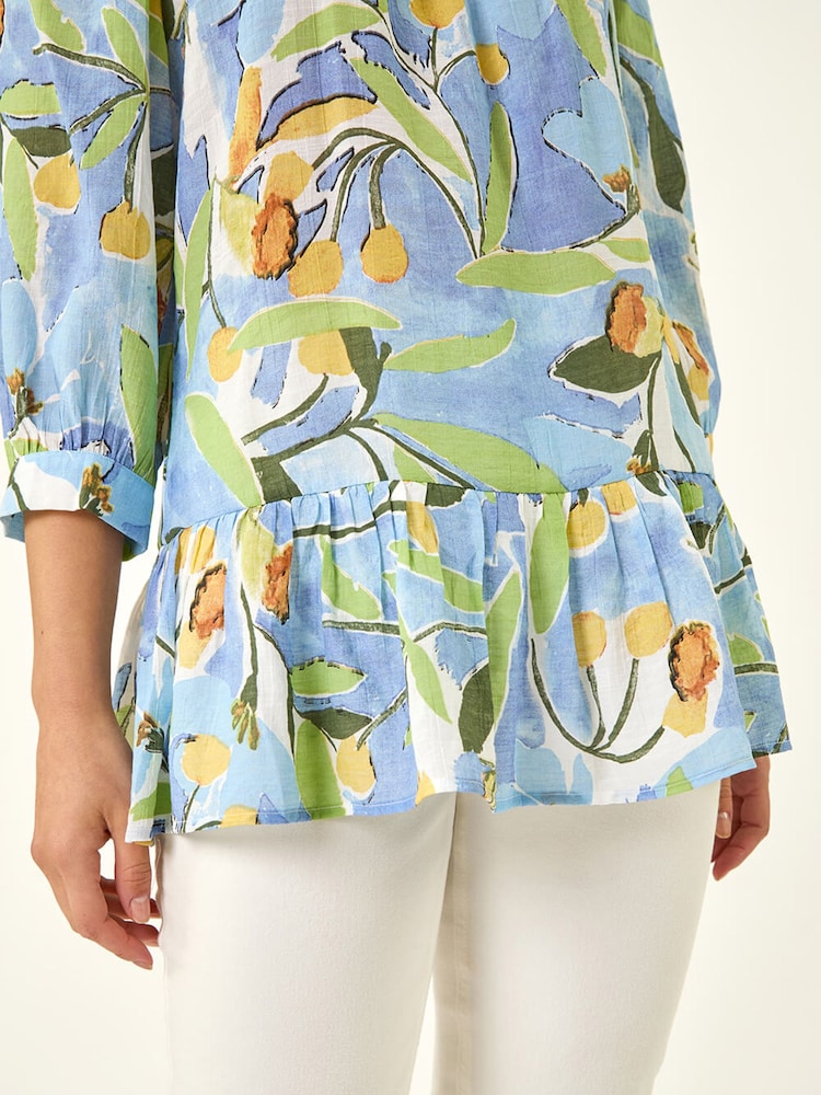 Bluză tip tunică cu imprimeu frunze Roman - Imaginea 5 din 5 Bluză tip tunică cu imprimeu frunze Roman - Imaginea 5 din 5