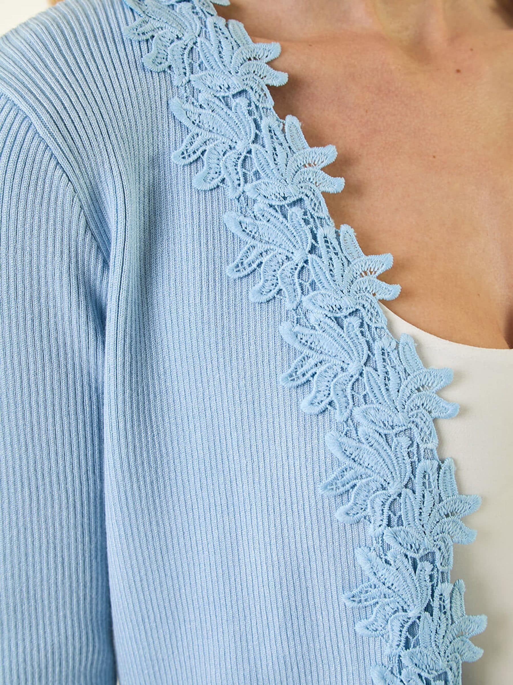 Buy Blue - Roman Lace Trim Knit Cardigan from Next Japan