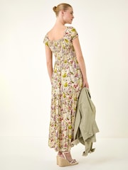 Roman Natural Floral Print Tiered Maxi Dress - Image 3 of 5
