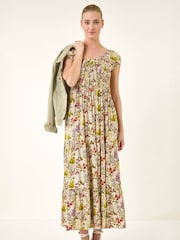 Roman Natural Floral Print Tiered Maxi Dress - Image 4 of 5