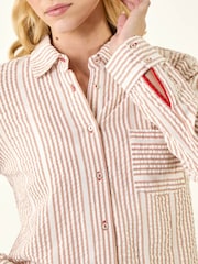 Roman Natural Textured Stripe Collared Shirt - Image 6 of 6