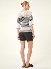 Roman Black Textured Abstract Knit Jumper - Image 3 of 5