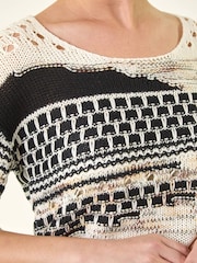 Roman Black Textured Abstract Knit Jumper - Image 5 of 5
