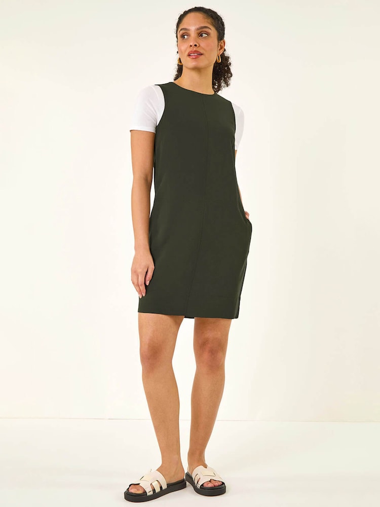 Roman Green Seam Detail Pocket Shift Dress - Image 1 of 5