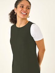 Roman Green Seam Detail Pocket Shift Dress - Image 4 of 5