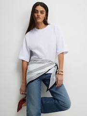 River Island Short Sleeve Scarf Detail T-Shirt - Imagen 1 de 4