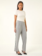 Roman Grey Petite Side Stripe Ponte Trousers - Image 2 of 5