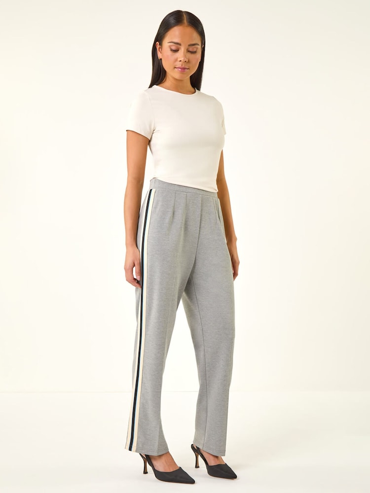 Roman Grey Petite Side Stripe Ponte Trousers - Image 2 of 5