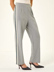 Roman Grey Petite Side Stripe Ponte Trousers - Image 4 of 5
