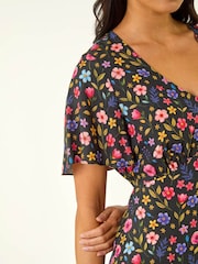 Roman Petite Ditsy Floral Print Midi Dress - Afbeelding 6 van 6