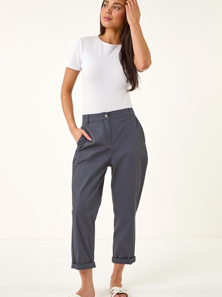 Roman Grey Petite Cotton Stretch Chino Trousers - Image 2 of 5