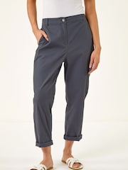 Roman Grey Petite Cotton Stretch Chino Trousers - Image 4 of 5