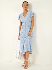 Roman Blue Petite Abstract Spot Midi Dress - Image 1 of 5