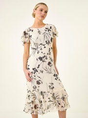 Roman White Petite Double Frill Dress - Image 2 of 5