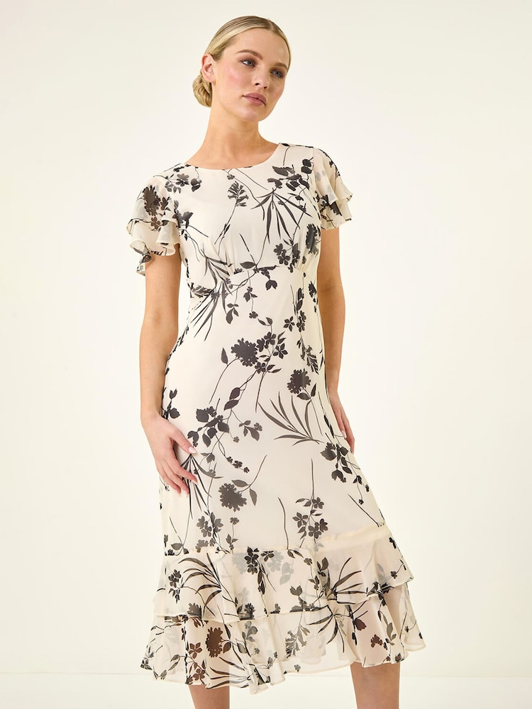 Roman White Petite Double Frill Dress - Image 2 of 5