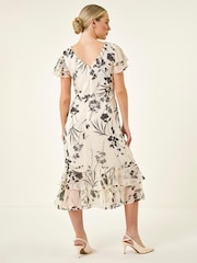 Roman White Petite Double Frill Dress - Image 3 of 5