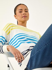 Roman Blue Petite Stripe Knit Jumper - Image 1 of 5