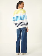 Roman Blue Petite Stripe Knit Jumper - Image 3 of 5