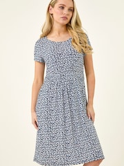 Roman Blue Petite Floral A-line Dress - Image 2 of 5