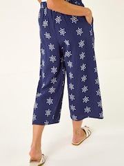 Roman Blue Petite Embroidered Cropped Trousers - Image 2 of 5