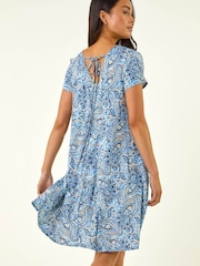 Roman Blue Petite Paisley Pocket Swing Dress - Image 1 of 5