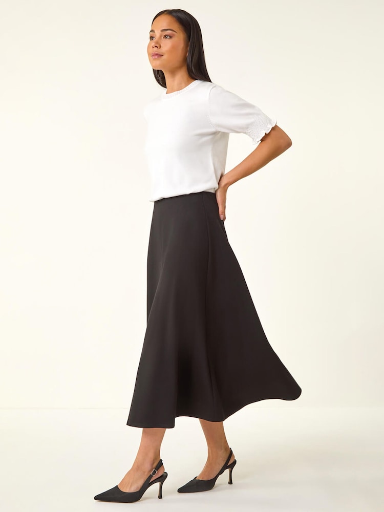 Roman Black Petite Ponte Stretch Midi Skirt - Image 1 of 5