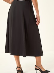 Roman Black Petite Ponte Stretch Midi Skirt - Image 3 of 5