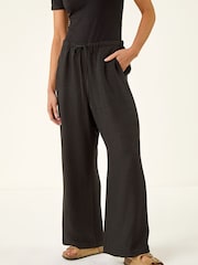 Roman Black Petite Pull On Woven Trousers - Image 4 of 5