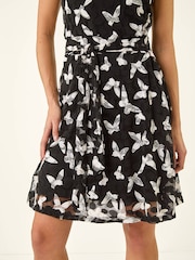 Roman Black Petite Butterfly Tie Waist Dress - Image 5 of 5