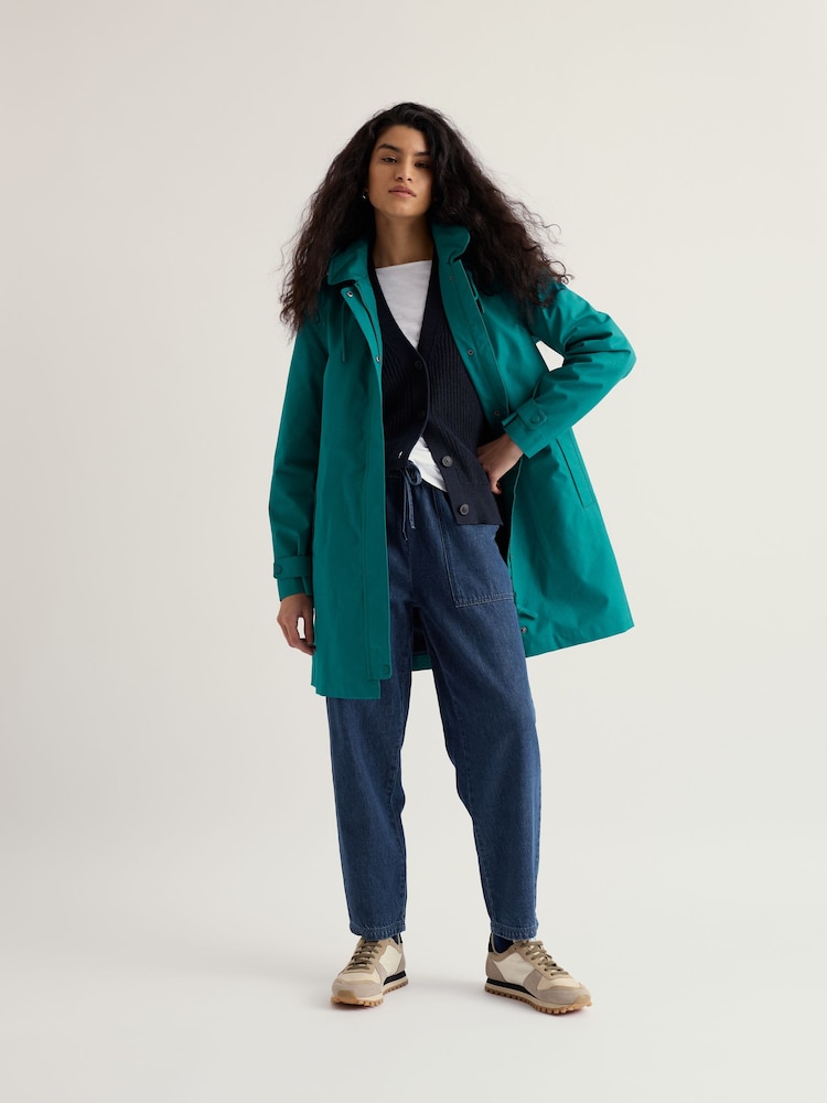 Seasalt Cornwall Green Petite Cloudburst Trench Coat - Image 1 of 5