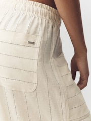 Cream Stripe Loungewear Trousers with linen - Image 5 of 9
