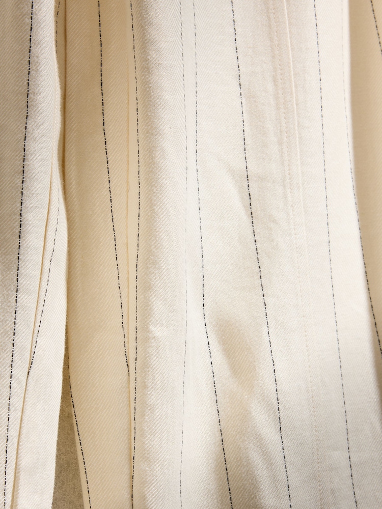 Cream Stripe Loungewear Trousers with linen - Image 9 of 9 Cream Stripe Loungewear Trousers with linen - Image 9 of 9