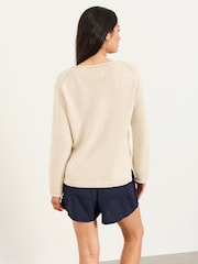 FatFace Ivory Snoopy Knitted Jumper - Image 2 of 5